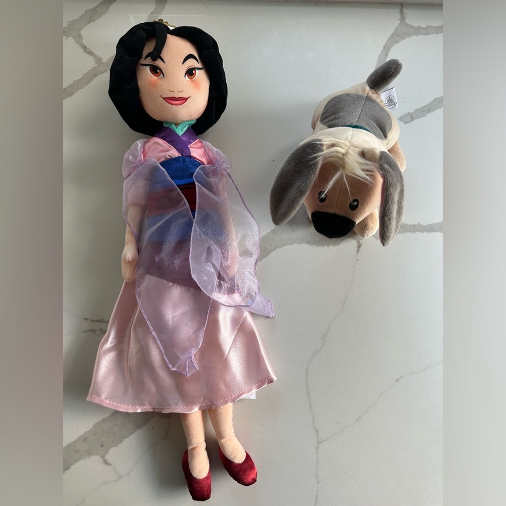 Disney Mulan and Little Brother Plush Set